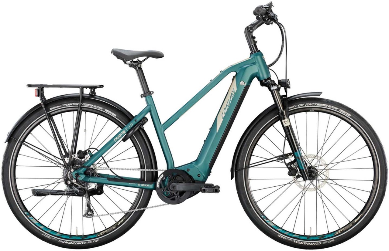 Conway Cairon T 3.0 625 moos metallic matt / platin matt 2022 - E-Bike Trekkingrad Damen